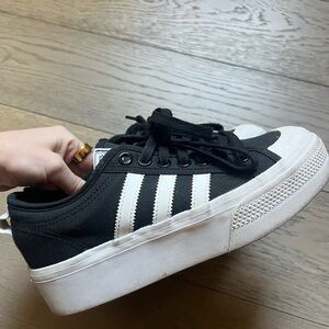Adidas Black and White Athletic Shoes